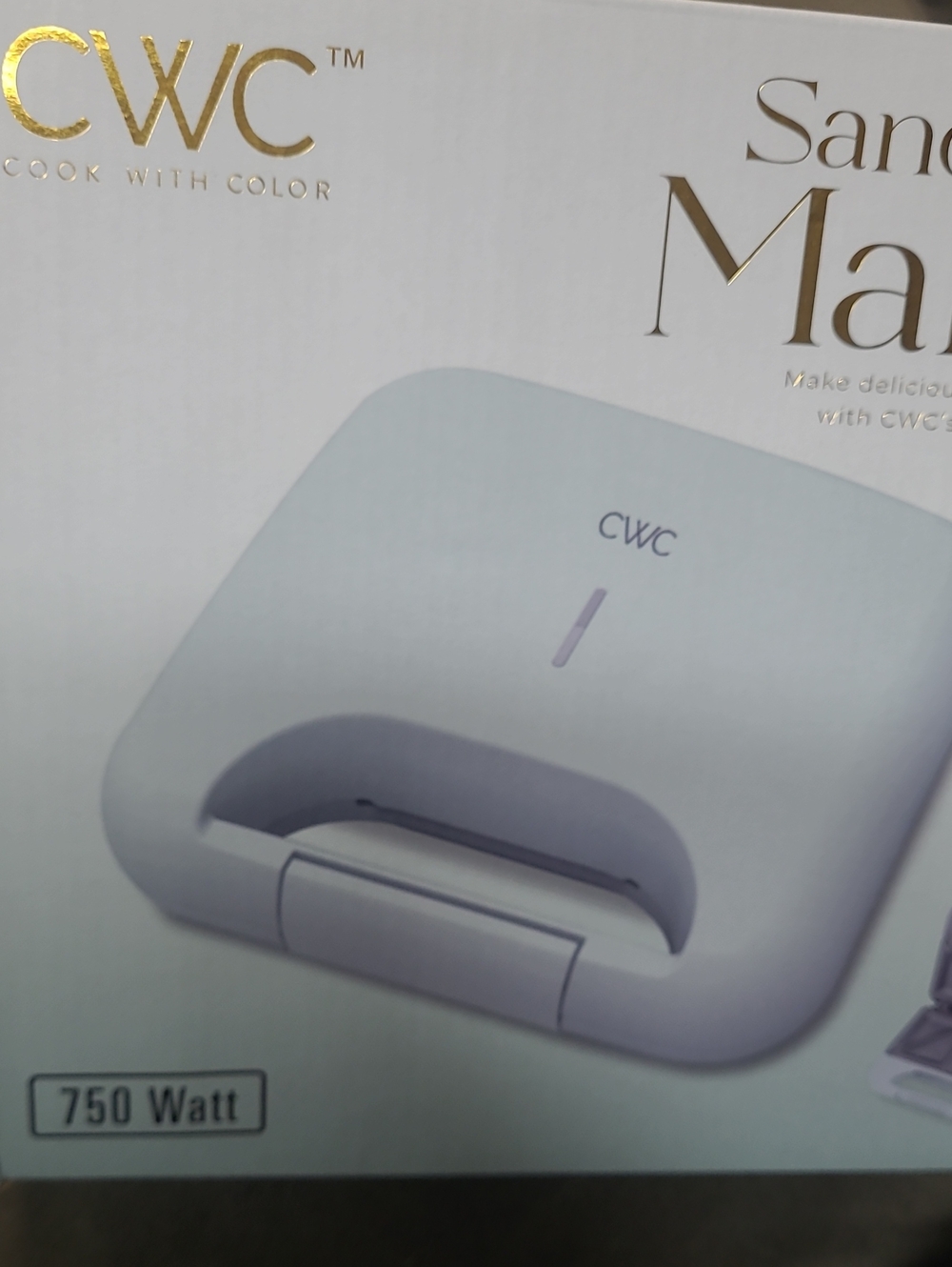 CWC Sandwich Maker - 750W Compact Sandwich Toaster See Pics For Color - Picture 4 of 5